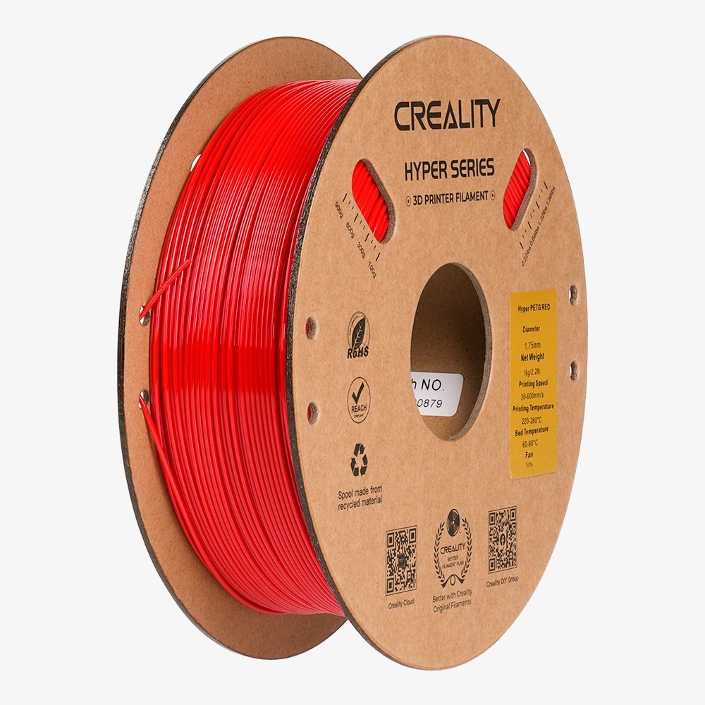 Creality Hyper-PETG Red 3D Printer Filament, fast print, chemical sunlight resist. 1kg 1.78 Creality Hyper-PETG Red 3D Printer Filament, fast print, chemical sunlight resist. 1kg 1.78
