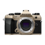 Olympus OM-5 II body sand beige, BLS-50 Battery, Eyecup, USB Connection Cable, Shoulder Strap