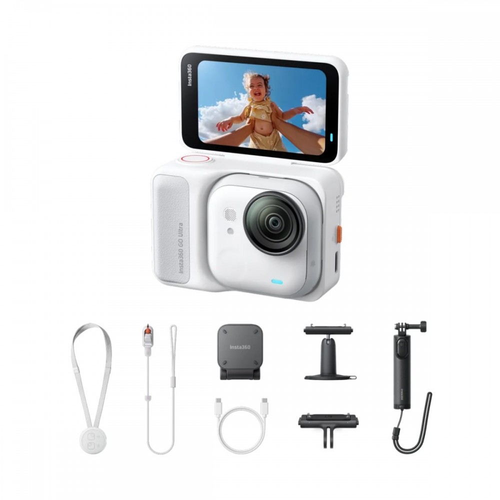 Insta360 GO Ultra Creator Bundle Arctic White - Mini 2-in-1 Tripod,Quick Release Mount, Pivot Mount