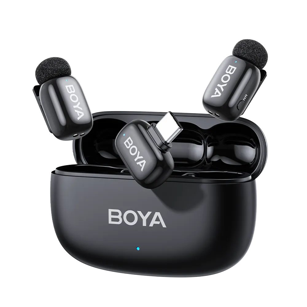 BOYA mini 2 Type-C - 2,4GHz 2mic Wireless AI-ANC Mic w. Charging Box Mono/stereo/safety-track BOYA mini 2 Type-C - 2,4GHz 2mic Wireless AI-ANC Mic w. Charging Box Mono/stereo/safety-track