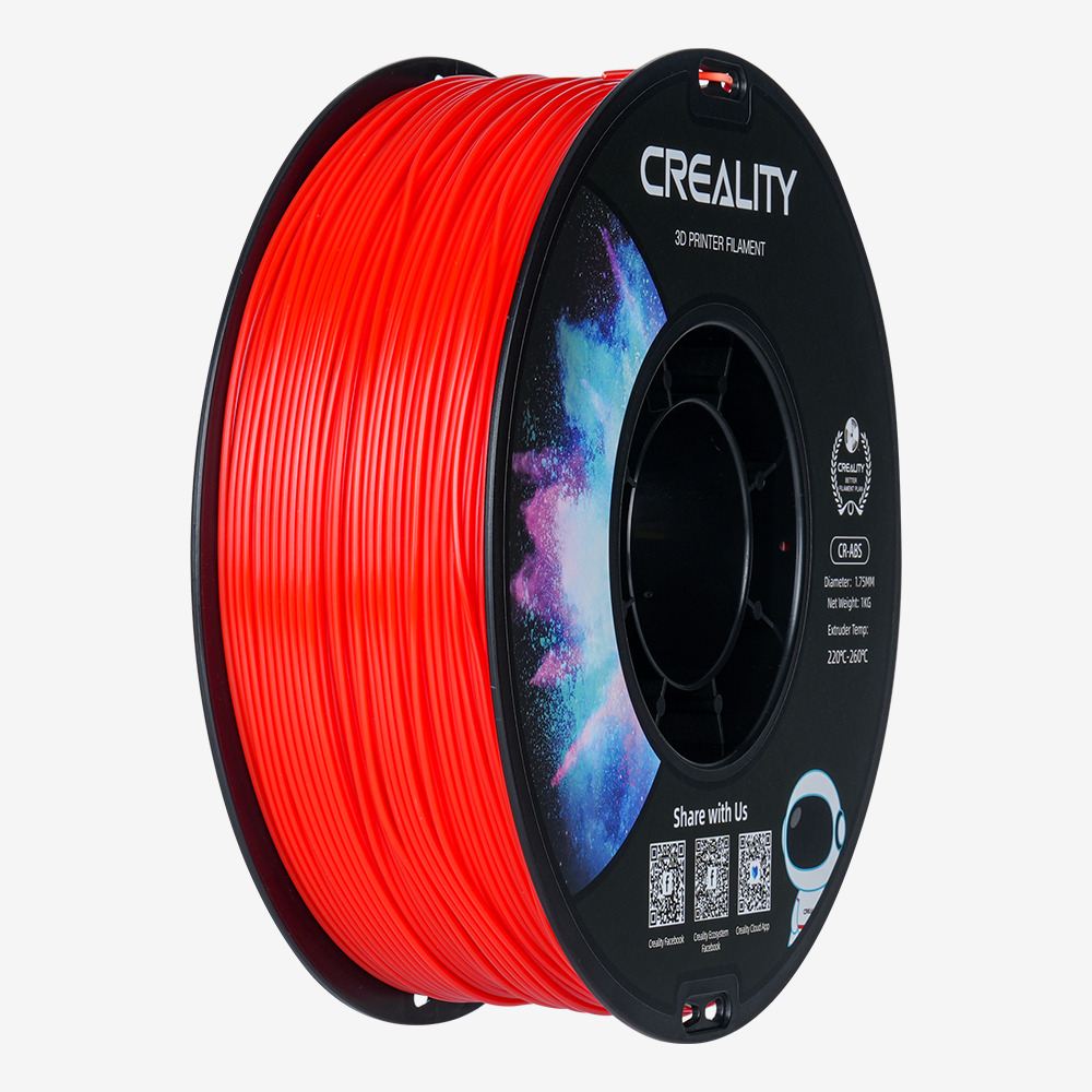 Creality CR-ABS Red 3D Printer Filament, Large Object Stability, Tensile Str. 43MPA, 1 kg Spool1.75 Creality CR-ABS Red 3D Printer Filament, Large Object Stability, Tensile Str. 43MPA, 1 kg Spool1.75