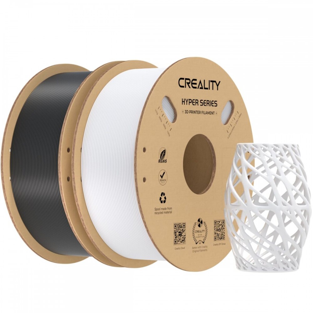 Creality Hyper-PETG Value Pack 2kg Black & White 3D Printer Filament, fast print, 2kg 1.75 Creality Hyper-PETG Value Pack 2kg Black & White 3D Printer Filament, fast print, 2kg 1.75