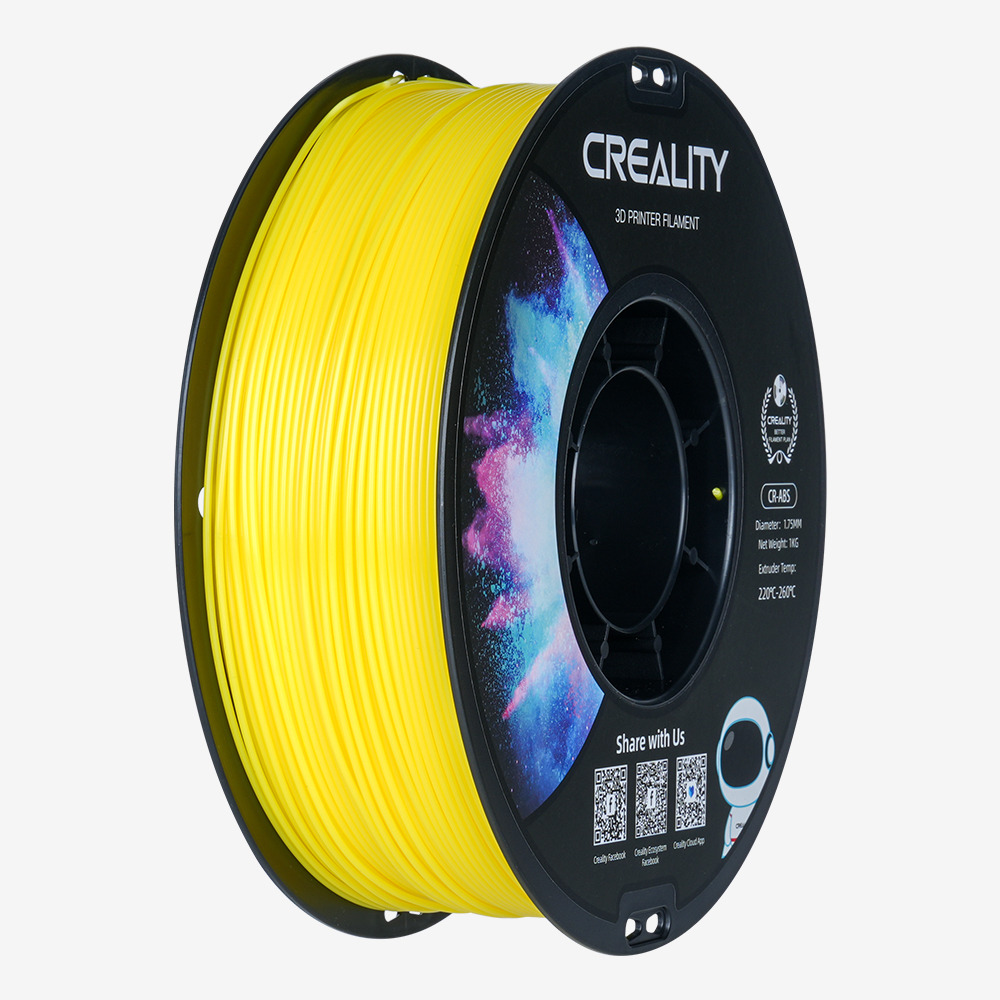 Creality CR-ABS Yellow 3D Printer Filament, Large Object Stability, Tensile Str. 43MPA, 1 kg Spool1. Creality CR-ABS Yellow 3D Printer Filament, Large Object Stability, Tensile Str. 43MPA, 1 kg Spool1.