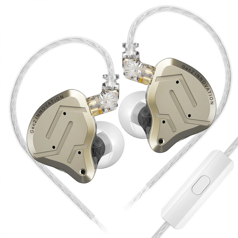 KZ ZSN PRO 2 Gold With Mic - IEM 3,5 In Ear Monitor Earphones, Hybrid 1BA+1DD 10mm, metal, HIFI bass KZ ZSN PRO 2 Gold With Mic - IEM 3,5 In Ear Monitor Earphones, Hybrid 1BA+1DD 10mm, metal, HIFI bass