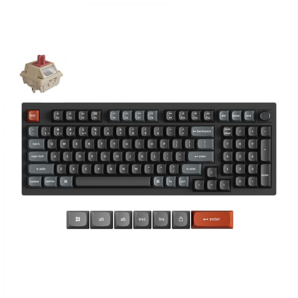 Keychron V5 Ultra (V5U-D1) QMK/VIA 8K Wireless Custom Mechanical Keyboard Red Switch RGB 96% US