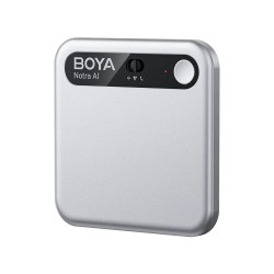 BOYA Notra Silver - AI Audio Recorder - 64GB Room/Phone/BT, AI Transcription & Summary