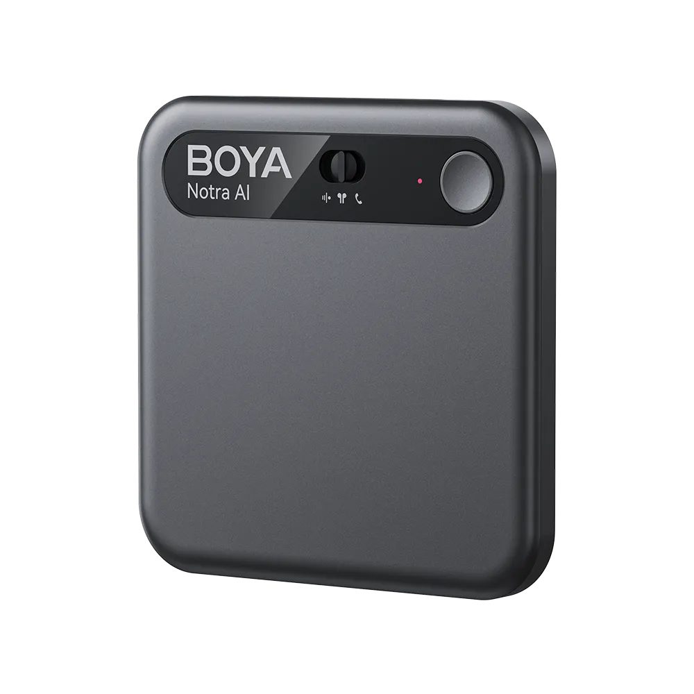BOYA Notra Black - AI Audio Recorder - 64GB Room/Phone/BT, AI Transcription & Summary BOYA Notra Black - AI Audio Recorder - 64GB Room/Phone/BT, AI Transcription & Summary