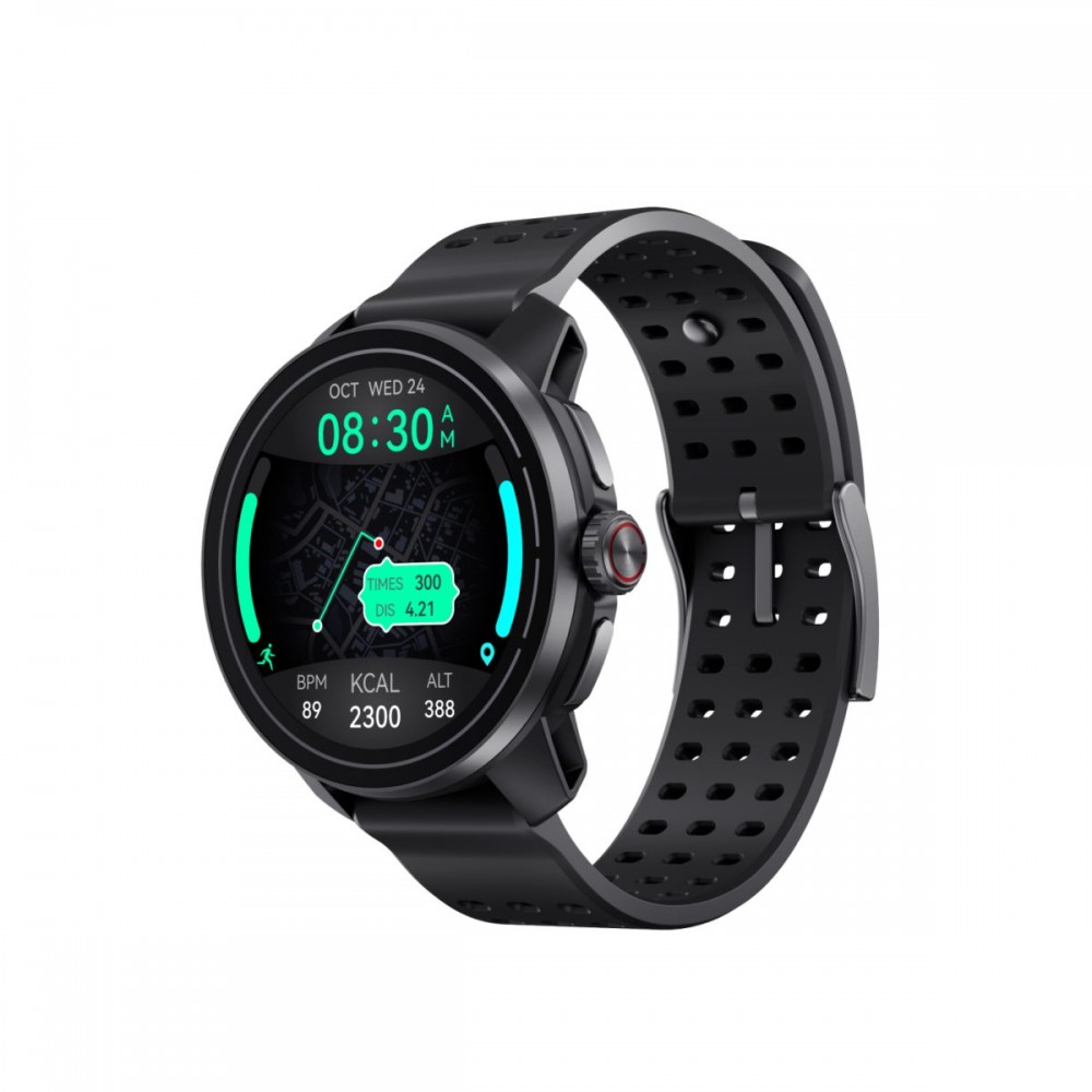 QCY Track S10 Watch Black 1,43 AMOLED HD Dual Band 6 Sat GPS, Gyroscope Geomagnetometer