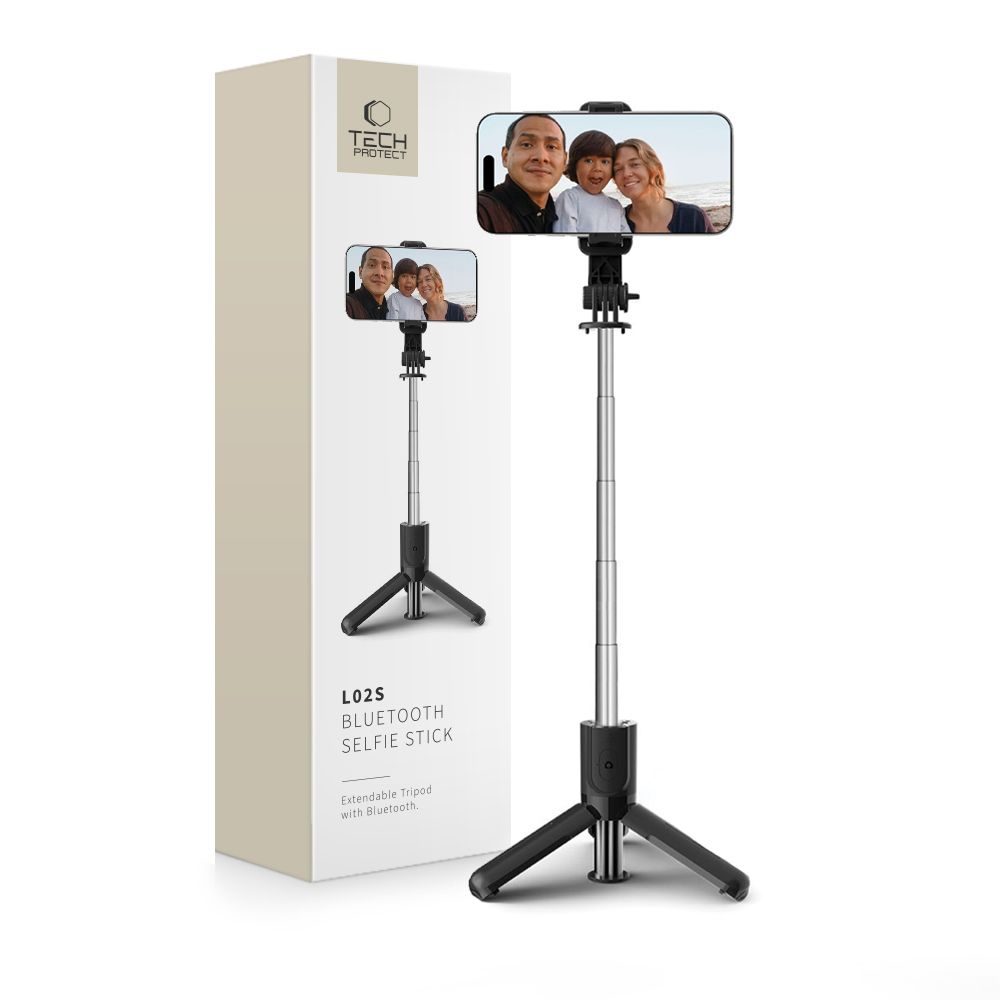 Tech-Protect selfie stick Bluetooth, με τρίποδο L02S - Μαύρο Tech-Protect selfie stick Bluetooth, με τρίποδο L02S - Μαύρο