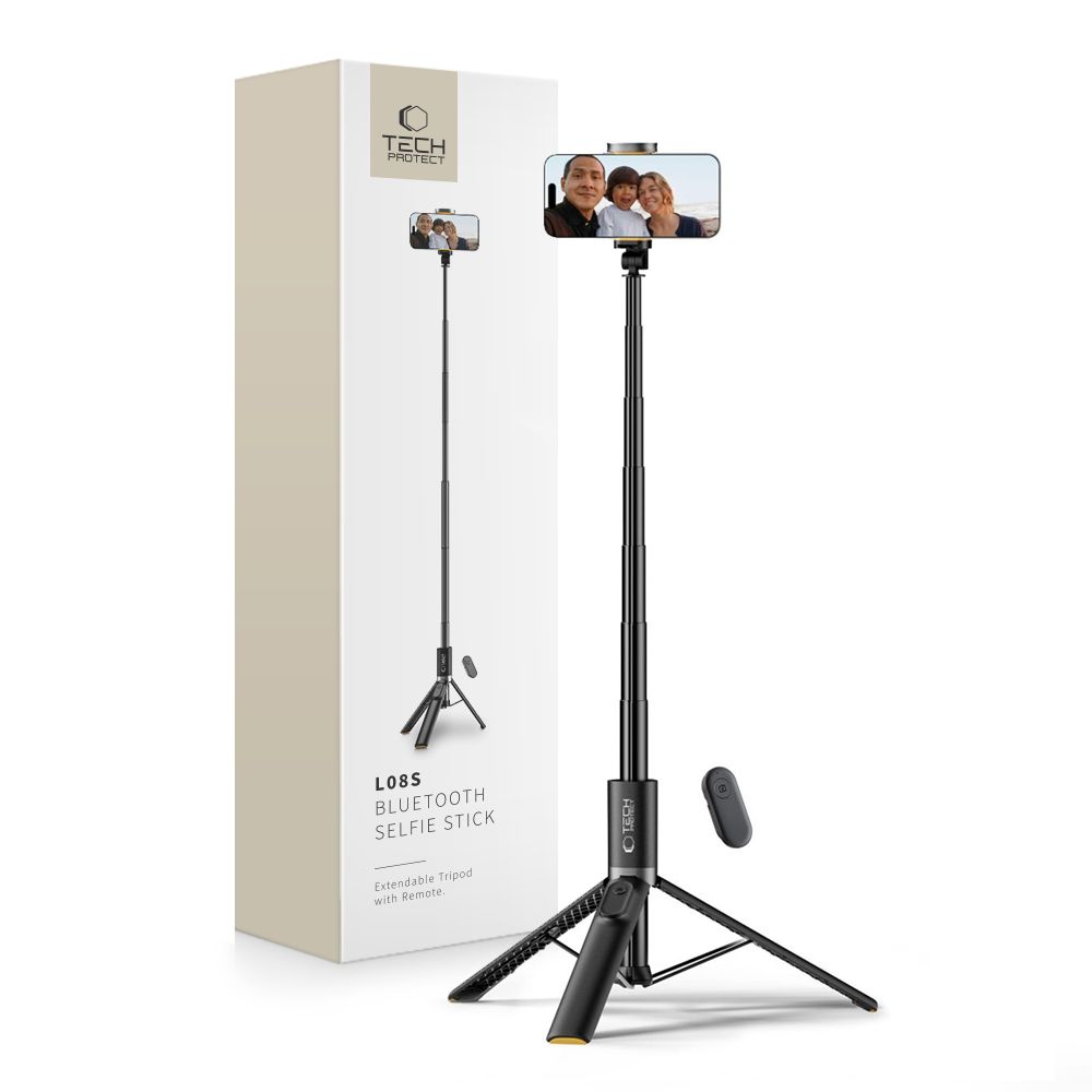 Tech-Protect selfie stick Bluetooth, με τρίποδο L08S - Μαύρο Tech-Protect selfie stick Bluetooth, με τρίποδο L08S - Μαύρο