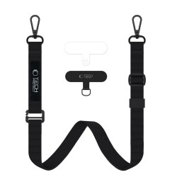 Tech-Protect C6S ROPE Crossbody Λουράκι Λαιμού για Κινητά - Μαύρο Tech-Protect C6S ROPE Crossbody Λουράκι Λαιμού για Κινητά - Μαύρο
