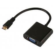 POWERTECH αντάπτορας HDMI Mini σε VGA CAB-H031, 0.20m, μαύρος