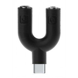 POWERTECH αντάπτορας USB Type-C σε 2x 3.5mm CAB-J052, μαύρος