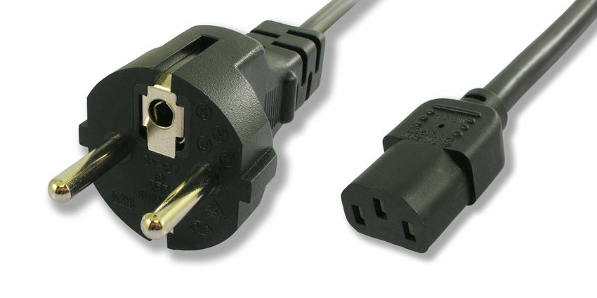 POWERTECH καλώδιο τροφοδοσίας Η/Υ &amp; οθόνης P002, 3x0.75mm², 1.5m, μαύρο