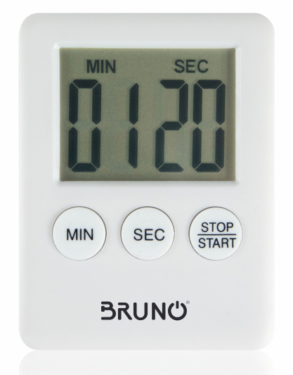 BRUNO χρονόμετρο &amp; αντίστροφη μέτρηση BRN-0063, LCD, με μαγνήτη, λευκό