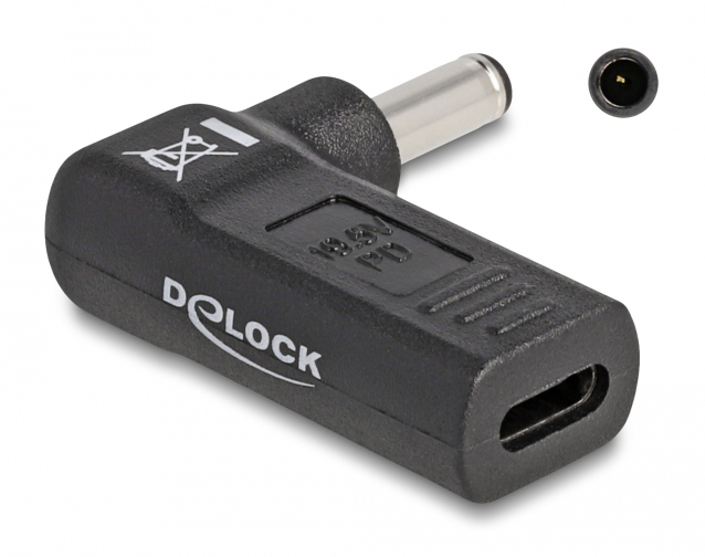 DELOCK αντάπτορας τροφοδοσίας laptop 60007, USB-C σε Dell 4.5x3mm, μαύρος