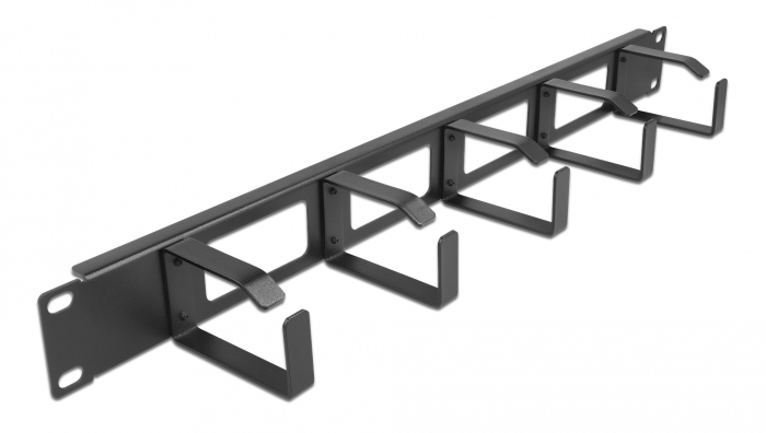 DELOCK cable management 66659 για rack 19"/1U, 5x γάντζοι, μαύρο