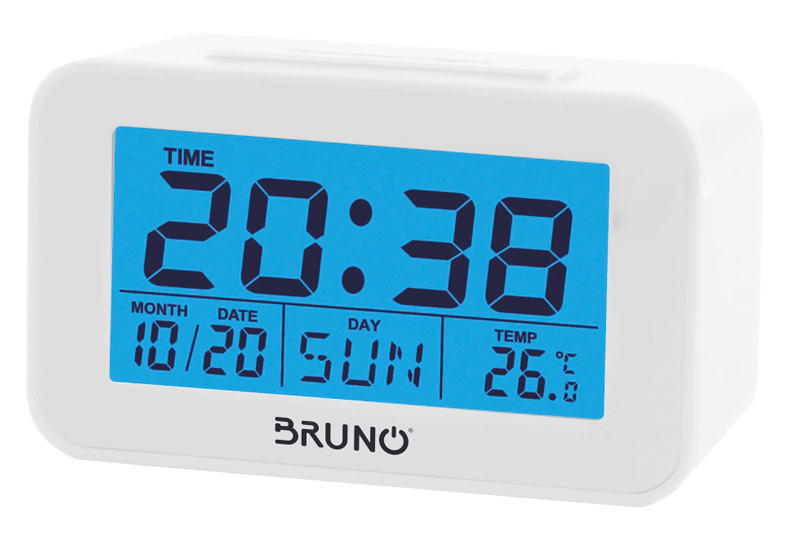BRUNO ξυπνητήρι BRN-0129 με μέτρηση θερμοκρασίας, °C &amp; °F, λευκό