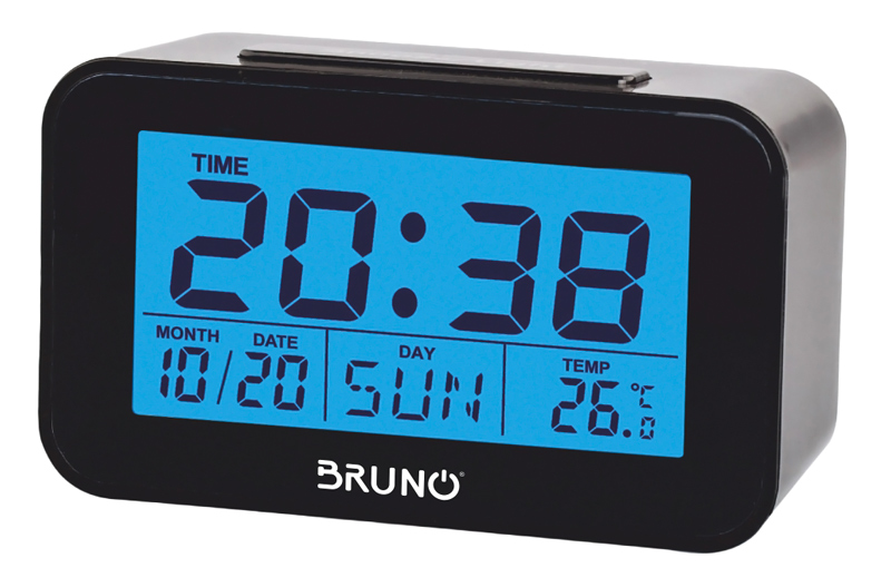 BRUNO ξυπνητήρι BRN-0130 με μέτρηση θερμοκρασίας, °C &amp; °F, μαύρο