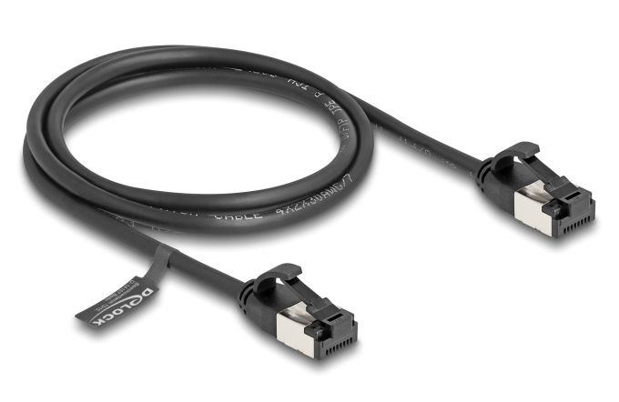 DELOCK καλώδιο δικτύου 80183, CAT 8.1 U/FTP, 40Gbps, εύκαμπτο, 1m, μαύρο