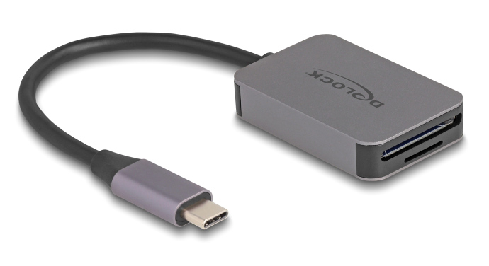 DELOCK card reader 91009 για SD &amp; micro SD, USB-C, 5 Gbps, γκρι