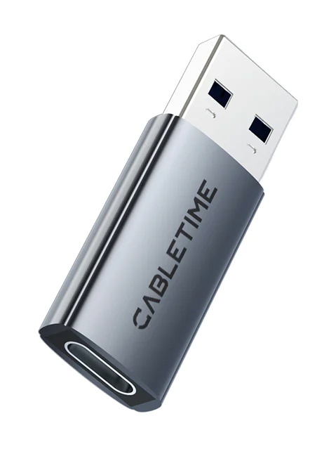 CABLETIME αντάπτορας USB-C σε USB CT-AMCF10-AG, 10Gbps, 3A, γκρι