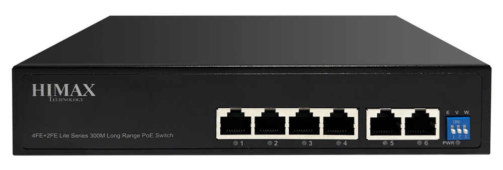 HIMAX PoE switch PS1402E-L, 4x Ethernet PoE &amp; 2x Ethernet θύρες, έως 100Mbps