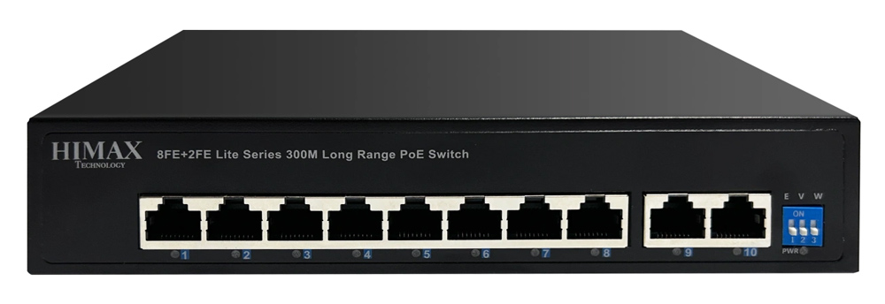 HIMAX PoE switch PS1802E-L, 8x Ethernet PoE &amp; 2x Ethernet θύρες, έως 100Mbps