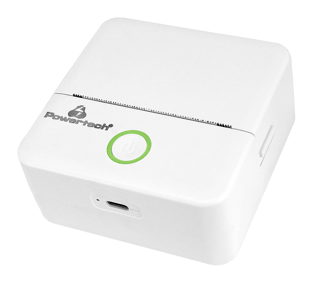 POWERTECH smart θερμικός εκτυπωτής φωτογραφιών &amp; σχεδίων PT-1420, 200dpi, Bluetooth, λευκός
