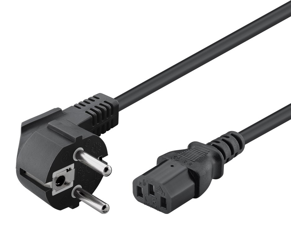 POWERTECH Καλώδιο τροφοδοσίας 3x 1mm² CAB-P014, μαύρο, 1.5m