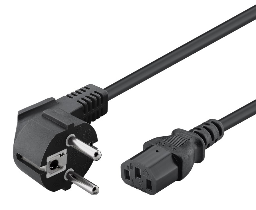POWERTECH καλώδιο τροφοδοσίας CAB-P028, 3x 0.50mm, 1.5m, μαύρο, 10τμχ