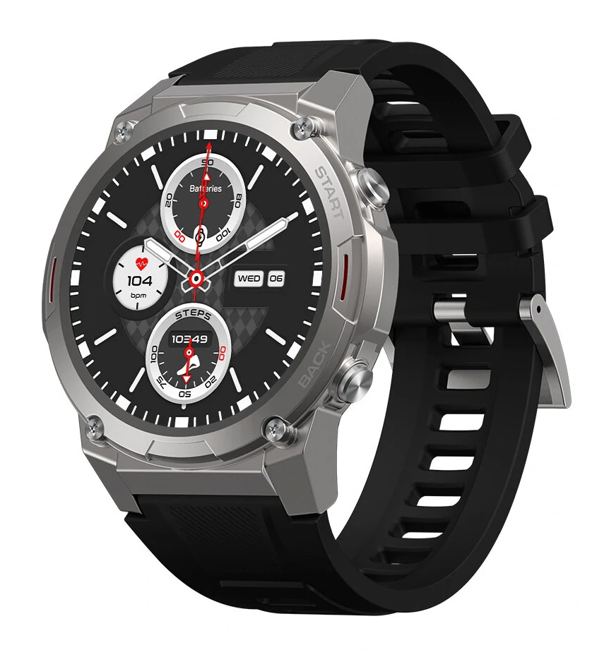 ZEBLAZE smartwatch Vibe 7 Pro, heart rate, 1.43" AMOLED, 3 ATM, ασημί