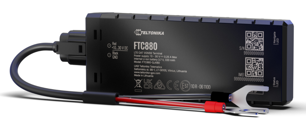 TELTONIKA GPS tracker οχημάτων FTC880, 4G LTE/GSM/GPRS/GNSS, IP69K, 10-30V