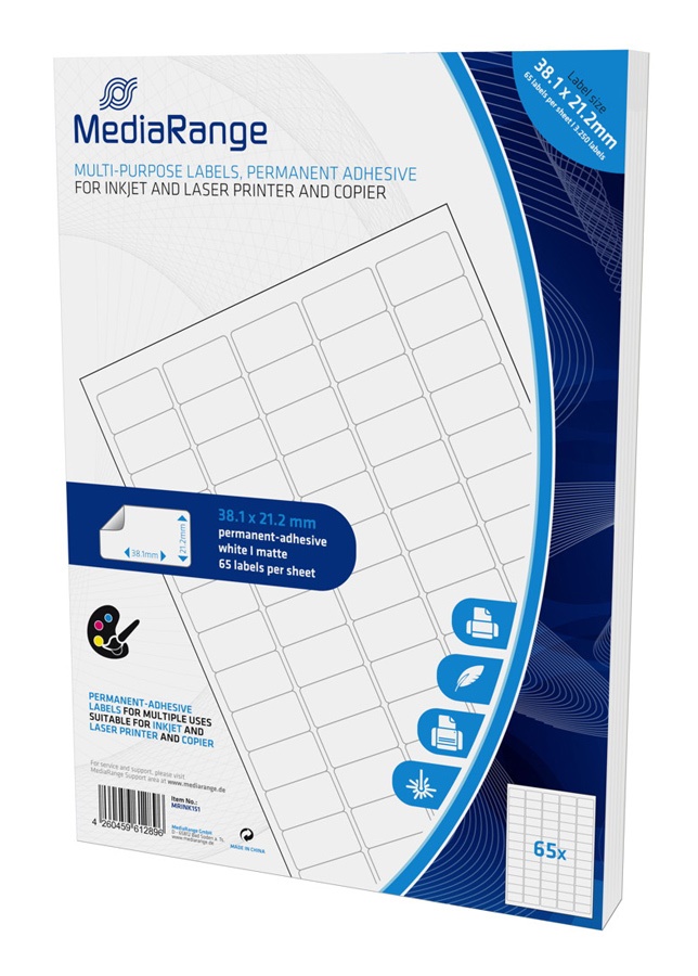 MEDIARANGE Ετικέτες πολλαπλών χρήσεων MRINK151, 38.1x21.2mm, 3250τμχ