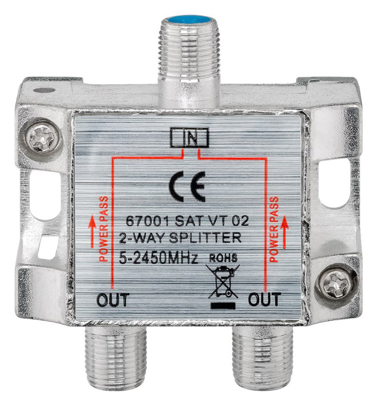 GOOBAY SAT-splitter 67001, 2-way, 5-2450MHz, 7.5 dB